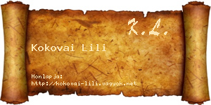 Kokovai Lili névjegykártya
