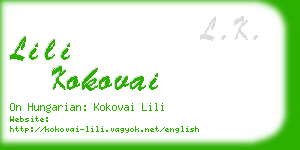 lili kokovai business card